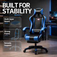 Fauteuil de jeu AOR avec surface en cuir, design ergonomique, base inclinable et pivotante - pour la maison, le bureau et les cybercafés