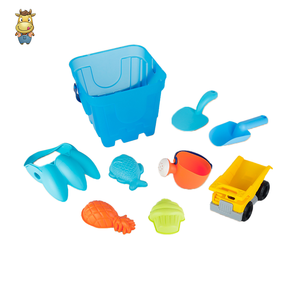 Ensemble de seaux de plage pour enfants, 9 pièces, avec camion à benne basculante, moules pour arrosoir, jouets d'été - Product Image 1