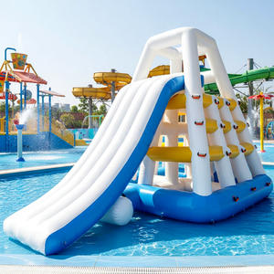 Tour <span class=keywords><strong>d</strong></span>'<span class=keywords><strong>eau</strong></span> gonflable flottante et toboggan pyramidal <span class=keywords><strong>pour</strong></span> usage domestique et parc aquatique, 1 pièce MOQ, matériau PVC - Product Image 1