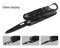 Pince multifonction noire 8-en-1 de qualité supérieure, pince pliante tactique robuste, outil de survie EDC de poche pour le camping et les réparations DIY