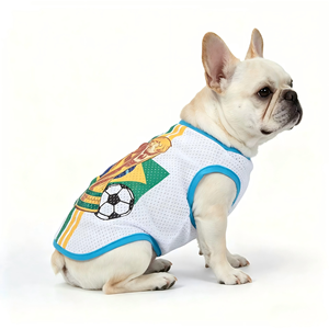 Maillot de football pour chien sur le thème de la Coupe du Monde, léger, à manches courtes, pour bouledogues français - Product Image 6