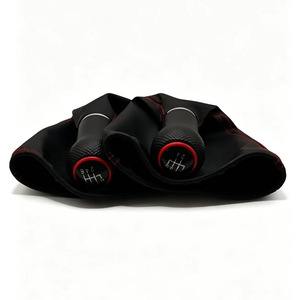 Chen Can Leather Gear <b>Shift</b> <b>Knob</b> Cover Black Red Stitching For Old Bora Manual Transmission - Product Image 2
