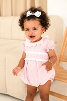 Grenouillère pour bébé en coton vichy personnalisé OEM Grenouillère à volants à manches courtes Vêtements pour enfants de Pâques Combinaison grenouillère pour tout-petits garçons et filles