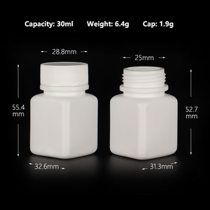 Bán buôn 30ml vuông nhựa HDPE Pill viên nang nắp an toàn y học chai dược <span class=keywords><strong>container</strong></span> vitamin bổ sung chai - Product Image 4