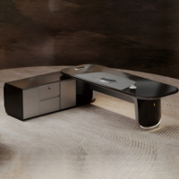 Alta tecnología de lujo 2025 muebles de oficina gerente Mesa Ceo Escritorio de oficina jefe silla escritorio ejecutivo jefe escritorio moderno LShape ejecutivo