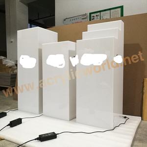 New product white acrylic <b>display</b> pedestal plinth with <b>display</b> <b>case</b> - Product Image 4