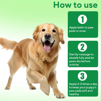 Baume de Luxe Hydratant et Apaisant pour Pattes et Nez de Chien, Sûr pour la Léchée, Contre les Pattes et Nez Secs et Fissurés, Cire Protectrice pour Pattes de Chien, Baume de Noix de Coco pour Pattes