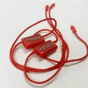 Hot Sale Custom Günstige Hangtag Rope Garment Kleidung Seal String mit geprägtem Logo Plastic Seal Hang Tag String