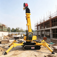 Grue araignée télécommandée puissante 3T, grue hydraulique compacte pour applications de levage industrielles en intérieur