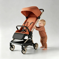 Poussette compacte pour bébé, vente en gros, grand panier de rangement, maniement fluide, poussette durable avec poches pour petit appartement