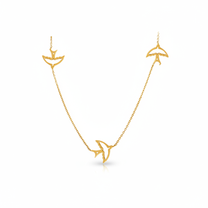 Collier en or massif avec pendentif, chaîne oiseau, à breloque, tendance, de luxe, 14K - Product Image 2