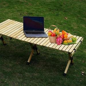 Mesa de Picnic Plegable de Acero y Madera de Pino para Exteriores, Portátil, para Camping - Product Image 2