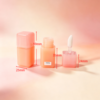 Tube de brillant à lèvres semi-transparent vide en PETG, conteneur d'huile à lèvres avec bouchon à vis, impression UV, logo personnalisé, marque privée, OEM, ODM, vente en gros