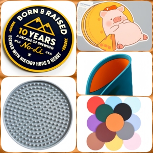 Promotional Gift OEM Vinyl Plastic Custom Design Durable Rubber Coaster for OEM Bar
