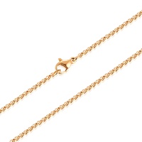 Collier en chaîne rolo en acier inoxydable pour hommes et femmes, chaîne à maillons ronds, or, argent, or rose, 16-36 pouces, vente en gros