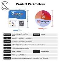 Meilleures ventes : Panneau de table en acrylique avec RFID NFC NTAG213 13.56MHz et code QR pour avis Google et réseaux sociaux des restaurants
