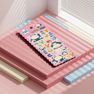 Autocollants 3D en mousse souple Pokémon coréens, Snorlax, personnage mignon, imprimé UV, pour agenda, ordinateur portable, téléphone, décoration, anime pour enfants - Product Image 3