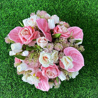 Romantischer Rosa-Weißer Künstlicher Blumenstrauß Gemischte Rosen Calla-Lilien Handgefertigt Hochwertige Simulation Hochzeitsarrangement