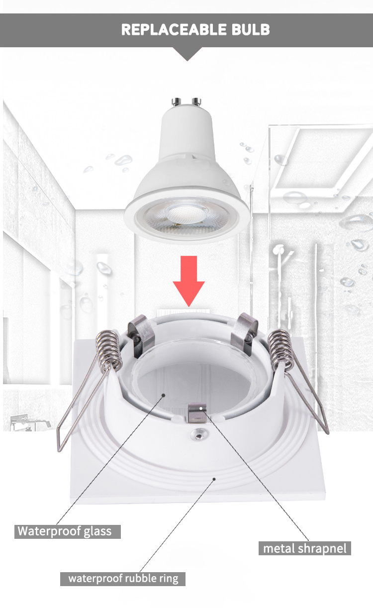 GU10 Recessed Black Adjustable LED Downlight Anti Glare IP 20