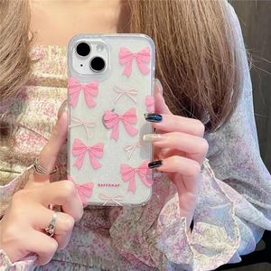 Estética transparente Bling Cute Pink Ribbon Bow TPU Phone Case <span class=keywords><strong>iPhone</strong></span> <span class=keywords><strong>15</strong></span> Pro Max Mujeres Navidad Compatible Móvil <span class=keywords><strong>a</strong></span> prueba de golpes - Product Image 3