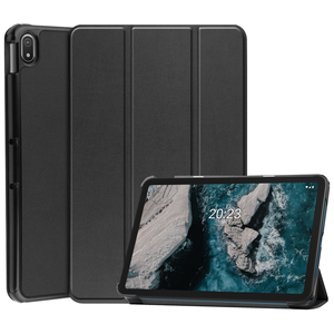Étui pour tablette en cuir PU magnétique pour <span class=keywords><strong>Nokia</strong></span> <span class=keywords><strong>T21</strong></span> T20 10,4 pouces 2021, ultra fin, PC rigide, support mince, étui à trois volets - Product Image 1