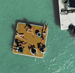 Drop Stitch Play Equipment Island Inflatable <strong>Dock</strong> <strong>Floating</strong> Platform 4x4 Inflatable Platform Water Sports Water Mat - Product Image 4