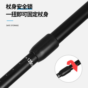 Bastón de Trekking de Fibra de Carbono de 3 Secciones, Ligero, con Punta de Goma Negra, Diseño Minimalista, para Uso en Exteriores - Product Image 5