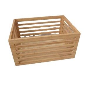Panier de rangement en bois Dongfan 30x22.8x15cm rectangulaire pour l'organisation de la cuisine, de la salle de bain et du salon - Product Image 5