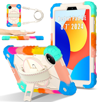 Étui antichoc robuste pour Redmi Pad SE 8.7 2024 avec support rotatif à 360°, dragonne et bandoulière, bicolore, OEM ODM