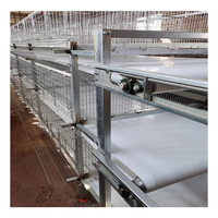 Fournisseur de système de cages en batterie semi-automatiques de type H à petite échelle pour 10 000 poulets de chair avec courroie manuelle