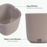 Pot auto-arrosant avec niveau d'eau visible et ventilation, pot à 2 couches avec doublure intérieure transparente pour plantes d'intérieur