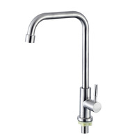 Robinet de cuisine moderne en acier inoxydable à bec pivotant pour eau froide, prix direct usine, robinet de cuisine à poser sur le plan de travail