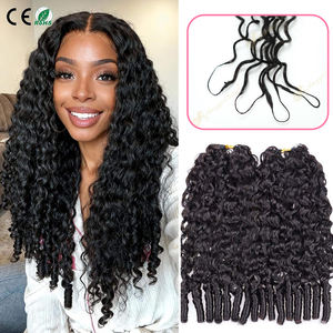 Extensions de cheveux Remy naturels bouclés birmans en plumes, réutilisables, à cuticules brutes pré-séparées, pas chères, pour crochet - Product Image 1