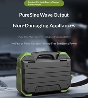 Station d'alimentation portable 1600W 1024Wh LiFePO4, générateur solaire MPPT, onduleur à onde sinusoïdale pure, panneau 40W pour le camping et les situations d'urgence