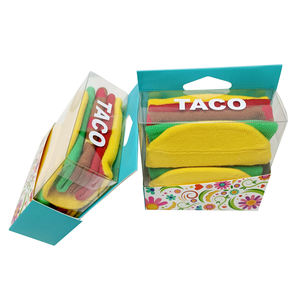 Cmax हॉट सेलिंग सबलिमिनेशन कस्टम प्रिंट विशेष पैकेजिंग पिज्जा बॉक्स टैको सुशी मज़ेदार क्रू महिला पुरुष मोजे - Product Image 1