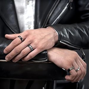 Anillo <span class=keywords><strong>de</strong></span> Dedo Índice Simple Cuadrado <span class=keywords><strong>de</strong></span> Acero <span class=keywords><strong>de</strong></span> Titanio Europeo y Americano, Estilo Hip-Hop, Moderno para Hombre, para <span class=keywords><strong>Instagram</strong></span> - Product Image 4