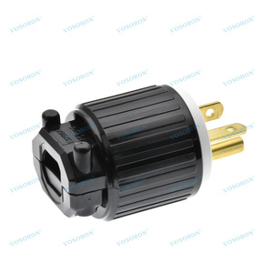 NEMA 6-20p thẳng lưỡi thay thế cắm kết nối, nam mở rộng dây kết thúc, 20 AMP, 250 Volt, 2 cực, 3 dây nối đất - Product Image 3