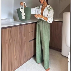 Colección Otoño 2025 de Boutique - Conjunto Casual de 2 Piezas para Mujer, Camisa Nueva Estampada de Manga Larga con Cierre de Botón, Talla XL, Holgada para Uso Diario - Product Image 3