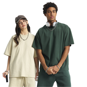 Vêtements en coton 100% de haute qualité, prix de gros, 180 grammes, poids lourd, tricotés, surdimensionnés, décontractés, personnalisés, sérigraphie, pour hommes - Product Image 1