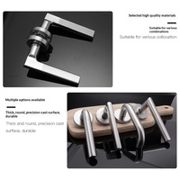 Serrure à levier Naishe moderne et minimaliste en acier inoxydable, à double battant, ignifuge et silencieuse, pour portes de chambre en bois, avec poignée courbée