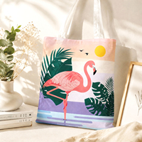 Sac de courses pliable et réutilisable en toile HUIMEI avec logo personnalisé, motif dessin animé, poignée longue – Vente en gros