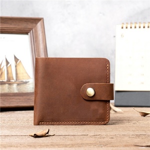 Vintage Genuine Leather Crazy Horse Leather <b>Card</b> <b>Holder</b> <b>Wallet</b> Men Bifold Slim Coin Purse <b>Wallet</b> - Product Image 3