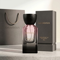 Flacon de parfum en verre dégradé rose à noir 30ml 50ml 100ml Flacon de parfum carré avec boîte d'emballage