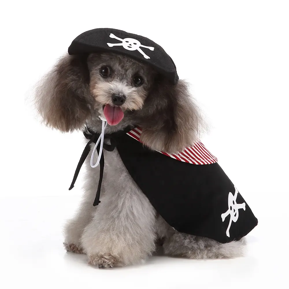 2022 Nieuwe Mode Piraat Cape Halloween Luxe Mooie Baby Puppy Kleding Kostuum Mantel