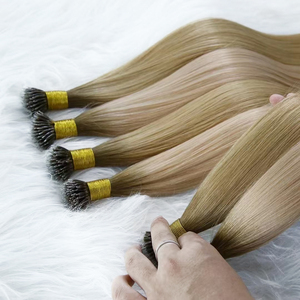 100g Pre-borsa personalizzabile peso colore rosso pieno cuticola europea Remy extension capelli umani con punta in metallo Nano colore chiaro - Product Image 5