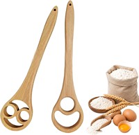 Fouet à levain en bois artisanal de 12,8 pouces, conception monobloc à flux continu, fouet à pâte danoise, outil de mélange pour pâte à pain