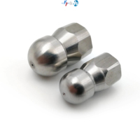 Buse de nettoyage de canalisations haute pression en acier inoxydable 304 de qualité supérieure, tête ronde, filetage interne, pour débouchage et nettoyage des canalisations