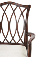 Chaise de salle à manger moderne en bois massif acajou avec coussin et dossier en bois pour salle à manger familiale et salon