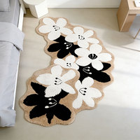 Tapis de luxe épais et moelleux, fait main, au design floral moderne, tufté à la machine pour chambre et salon