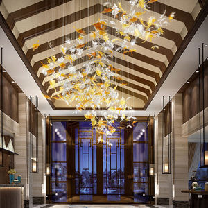 Engineering Custom Project Chandelier Luxury Crystal Glass Maple <strong>Leaf</strong> Led Banquet Hall Pendant <strong>Light</strong> for Hotel - Product Image 4